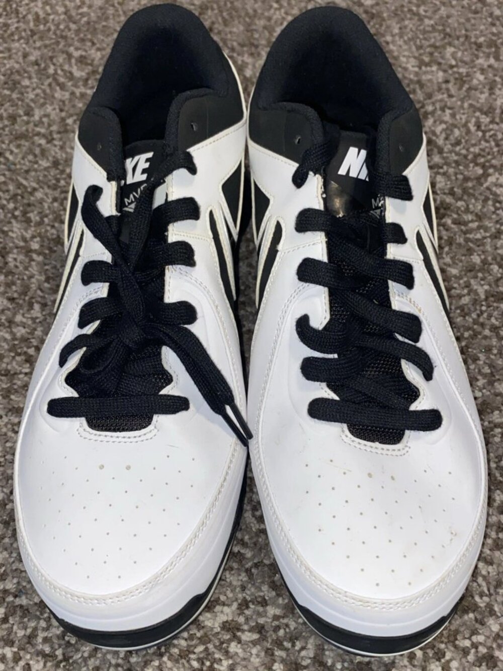 Nike Men's AIR MVP PRO Baseball Metal Cleats 524641-100 BLACK WHITE Sz 13.5 NEW